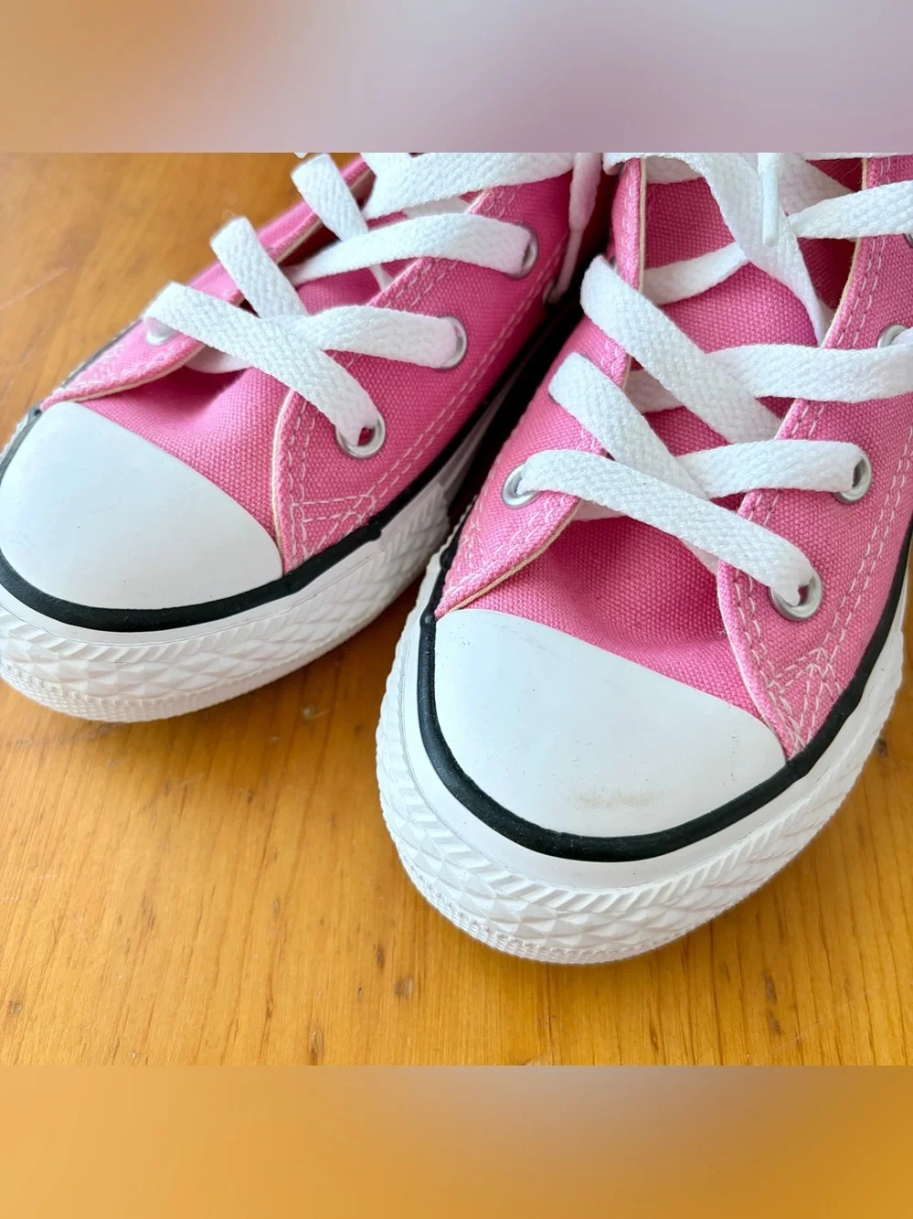Lot of 2 Converse Chuck Taylor All Star High Top Sneakers Pink & Black Youth 13